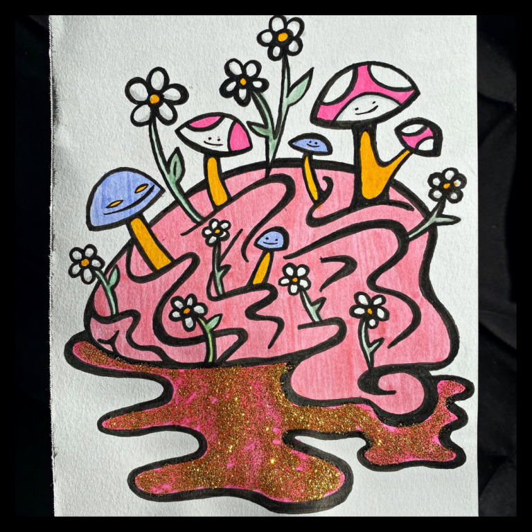mushroom art by unicornface