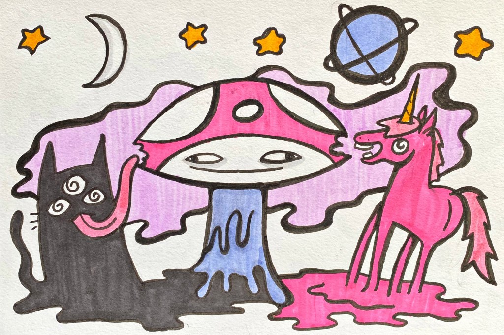 mushroom art by unicornface