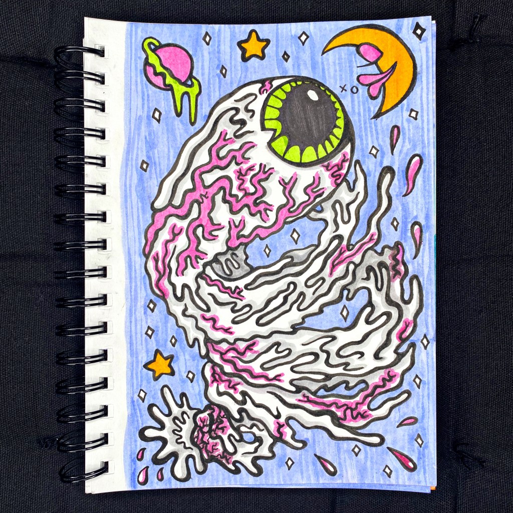 spiral eye doodle art california witchcraft