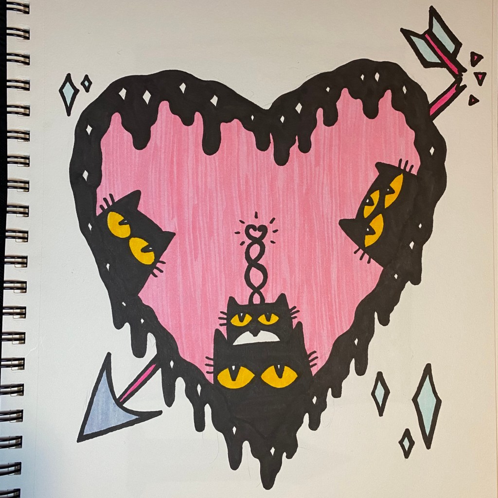 cat lady art by unicornface