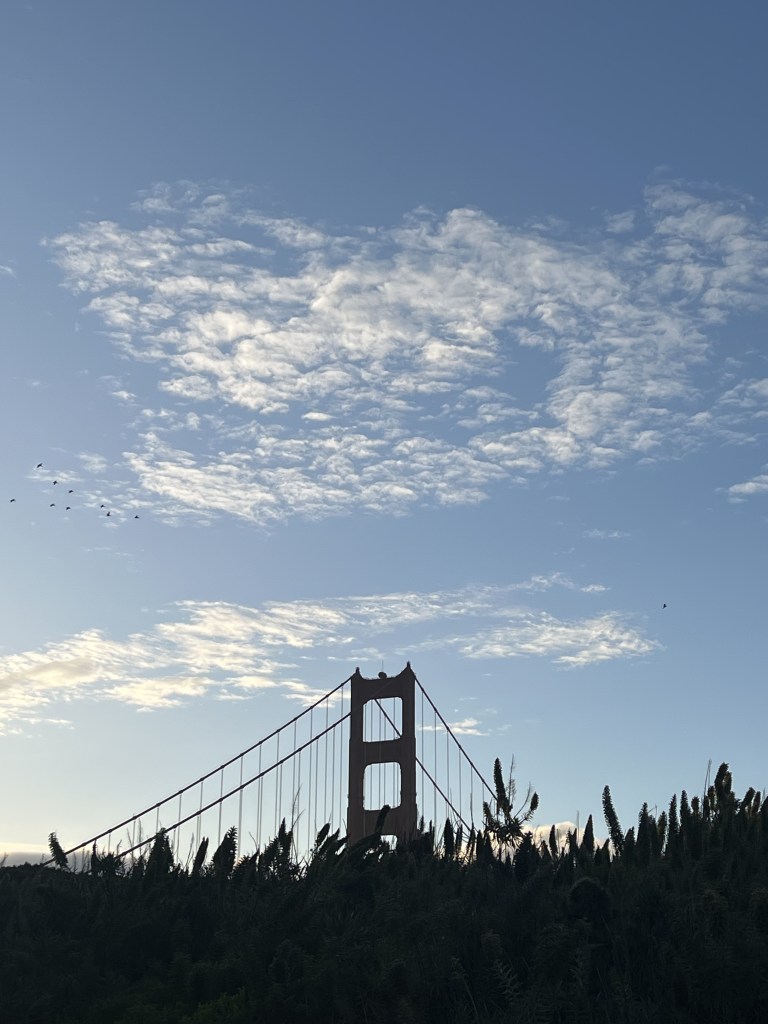 Golden Gate Bridge views at sunset