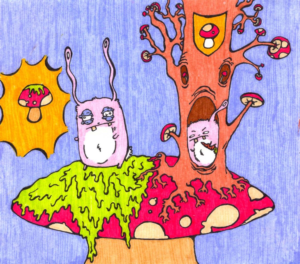 Psychedelic Amanita Mushroom Art by Unicornface