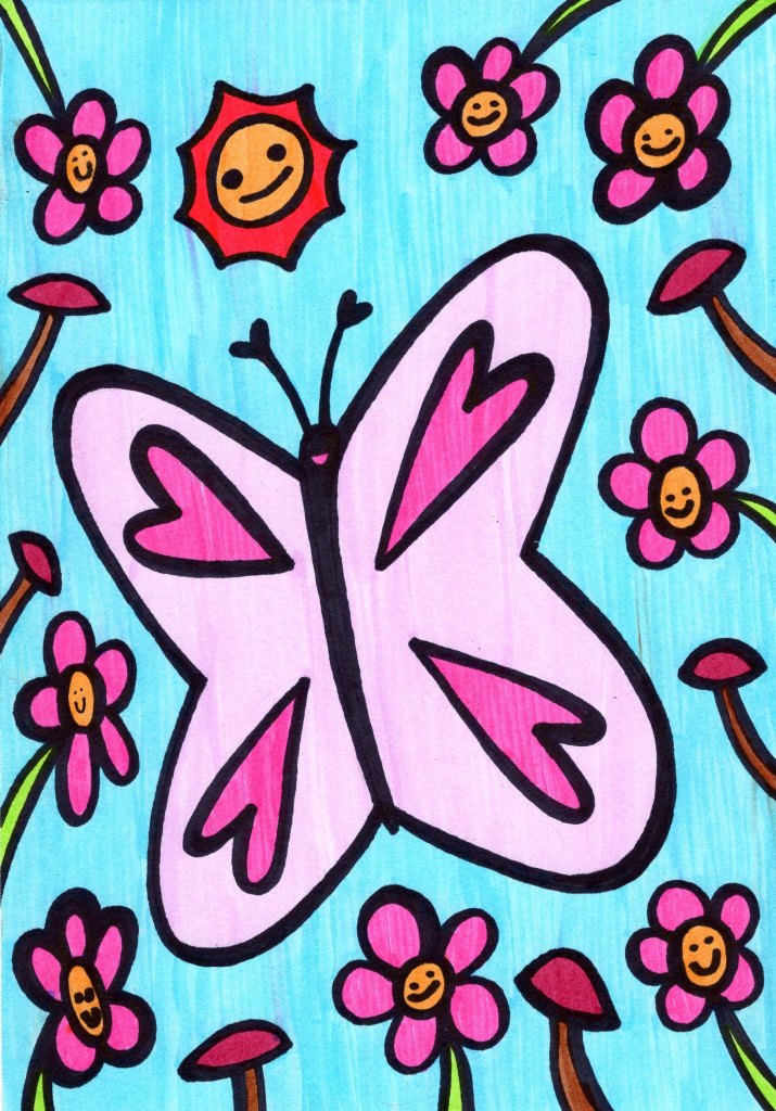 Butterfly Psychedelic Art by Unicornface