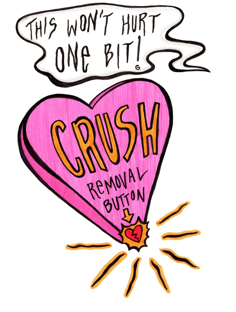 Crush Removal Button - Art by Unicornface